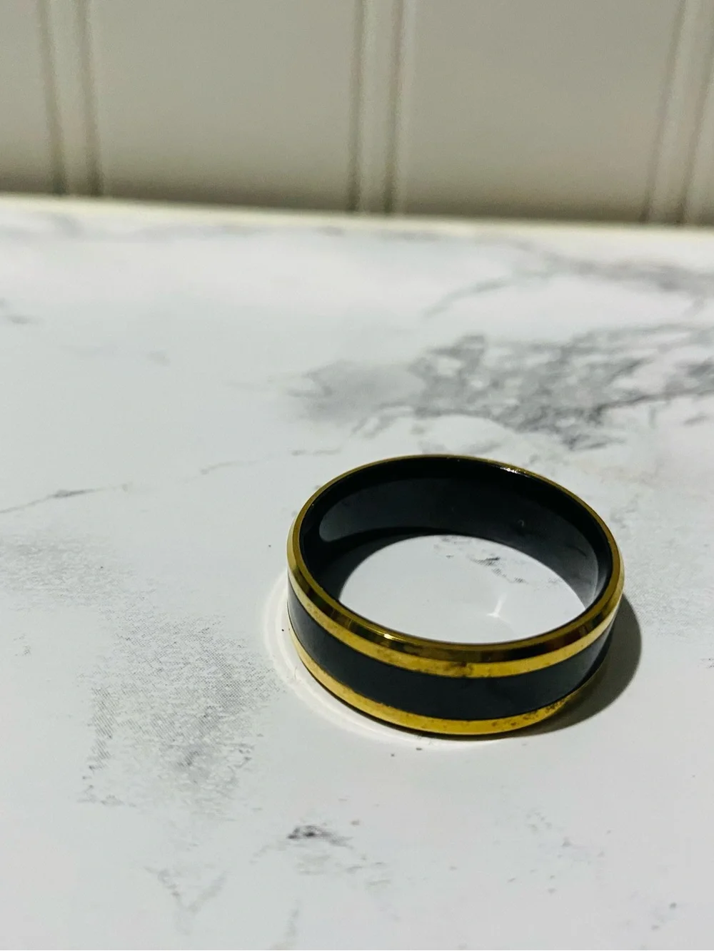 Black and Gold Men's Band Ring - Classic Two-Tone Design- NWOT/ Never Worn